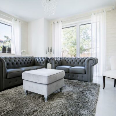 Find some comfortable space with leather sofas